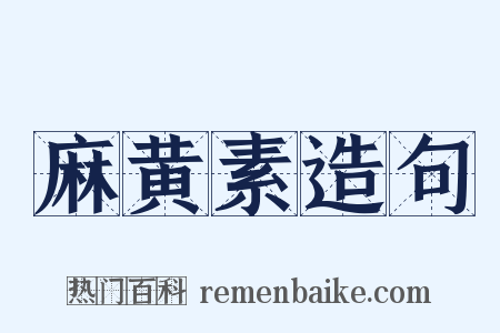 麻黄素造句是什么意思的图片